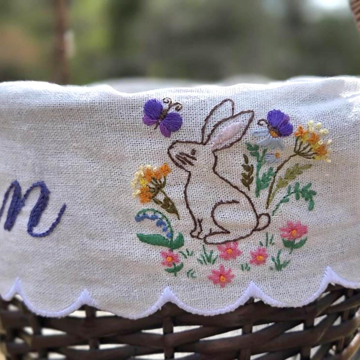 Easter Bunny Hand Embroidery Pattern for Beginners | Digital Download ...