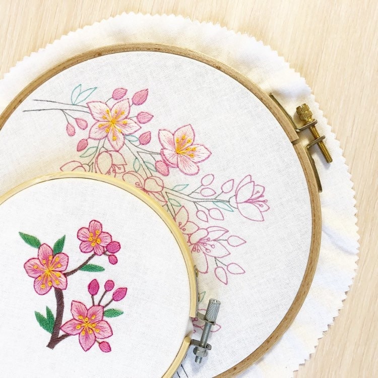 Cherry Blossom Small Version Hand Embroidery Pattern | Digital Download ...