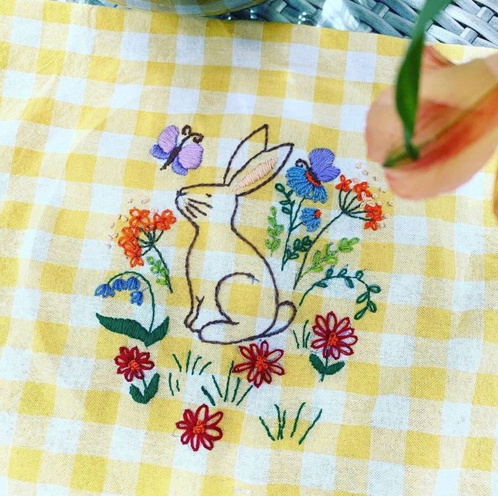 Easter Bunny Hand Embroidery Pattern for Beginners | Digital Download ...