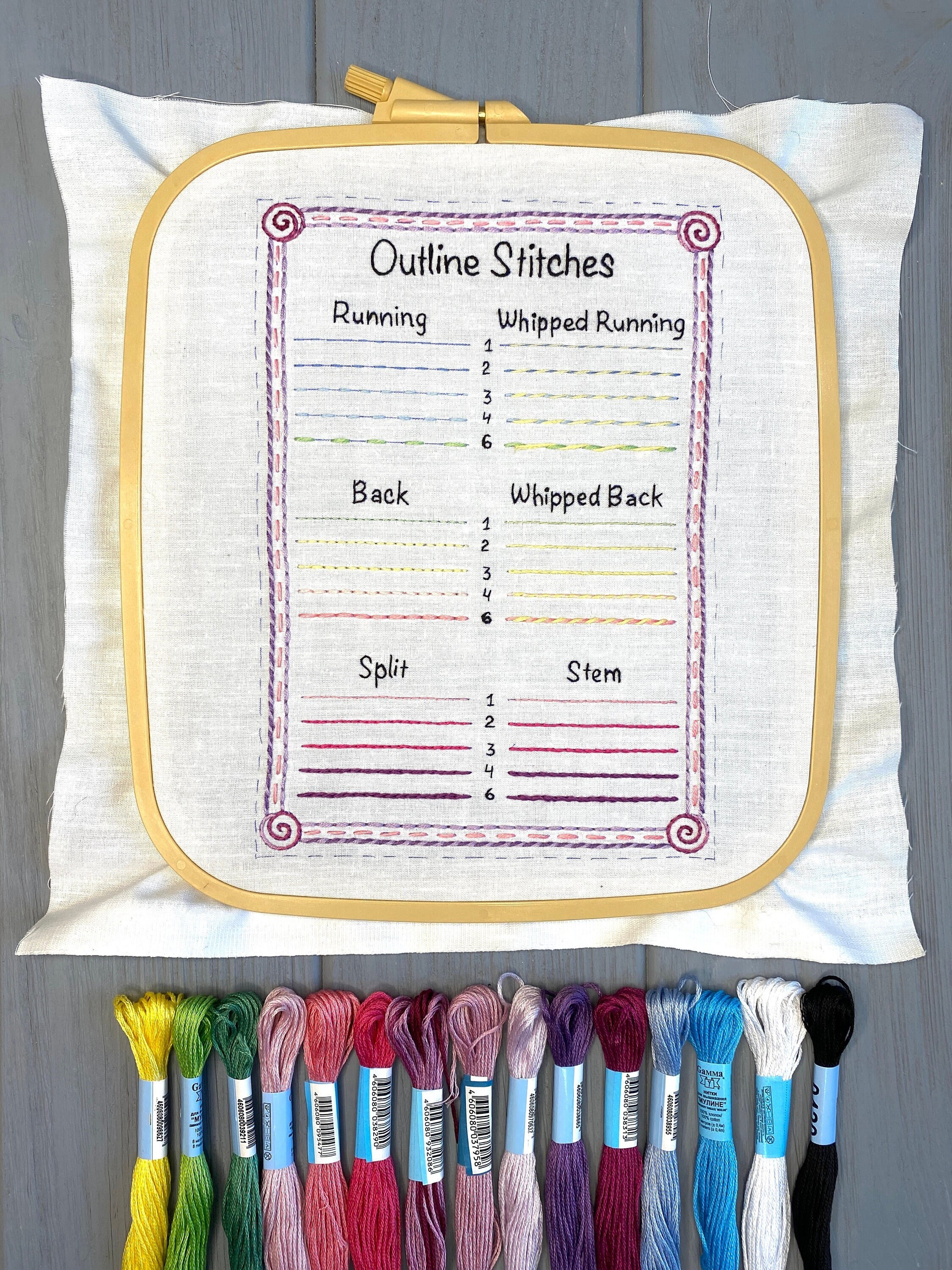 Stitch Samplers Shell Stitch Sampler for Beginners, Hand Embroidery PDF Pattern + Video ...