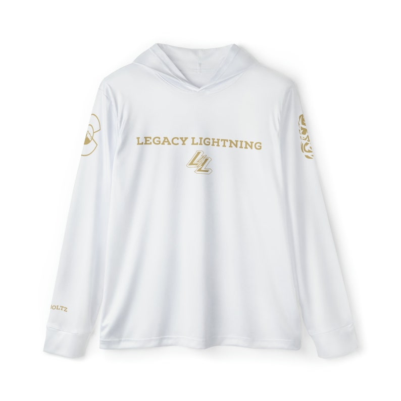 Legacy White/Gold Men's Sports Warmup Hoodie AOP Legacy High School image 1