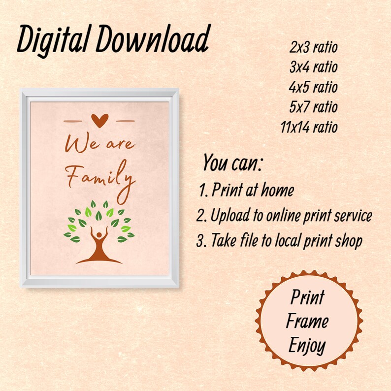We Are Family Poster/we Are Family Wall Decor/family Wall Etsy