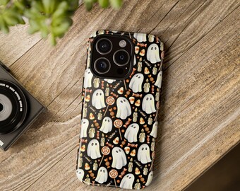 Halloween Phone Case, Cute Ghost Pattern, Spooky Cell Cover,Halloween Decor,iphone 16,15 14,Google pixel 9, Samsung Galaxy S24