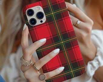 Tough Case Red Tartan Plaid Phone Case | Christmas Plaid, Holiday Phone Cover, Festive Phone Protector, Winter Phone Accessory, Classic