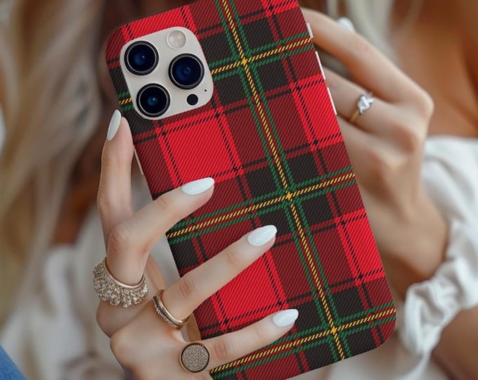 Tough Case Red Tartan Plaid Phone Case | Christmas Plaid, Holiday Phone Cover, Festive Phone Protector, Winter Phone Accessory, Classic