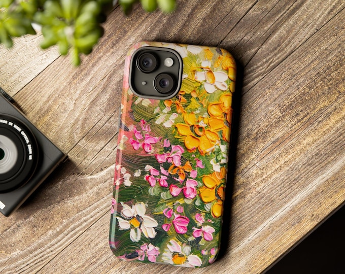 Floral Art Protective Phone Case: Dual Layer Tough Case