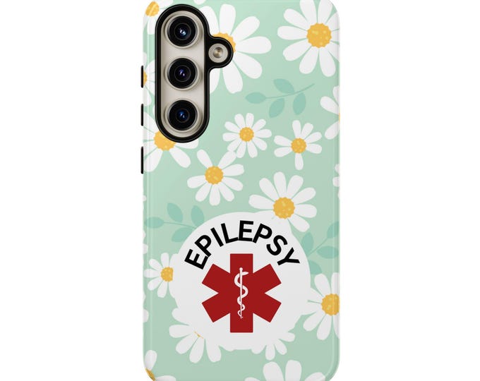 Epilepsy Medical Alert Tough Phone Case |  iPhone 17 16 15 14 13 12 11 Pro Max Plus Mini, Galaxy S25 S24 S23 S22 S21 Pixel 9 8