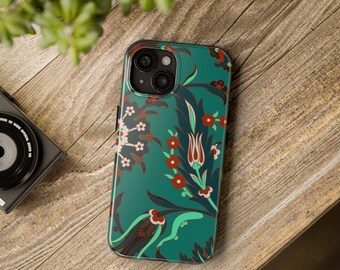 A Green tapestry phone case/boho phone case/Tough Phone Cases/iphone16/ iphone 15/ iphone14/Samsung Galaxy S24/Google pixel/