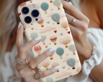 Hot air balloon Tough  Phone Cases/embroidered print phone case/iphone 16/Samsung Galaxy S24/Google Pixel 9