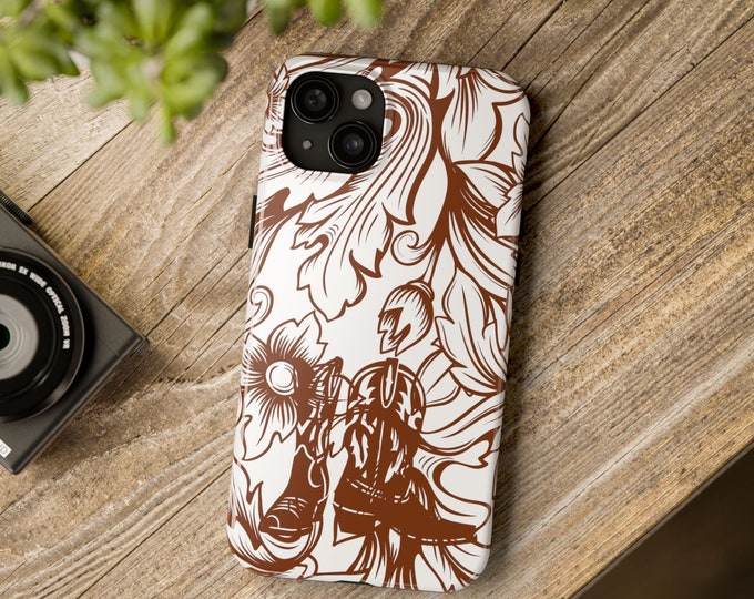 Cowboy Boots Floral Phone Case: Western Style, Impact Resistant
