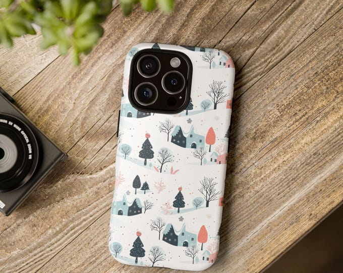 Winter village Christmas/Phone Case/Tough Phone Cases/iphone 16/iphone15/iphone14/iphone13/iphone17/Google pixel 9/Samsung Galaxy S25/