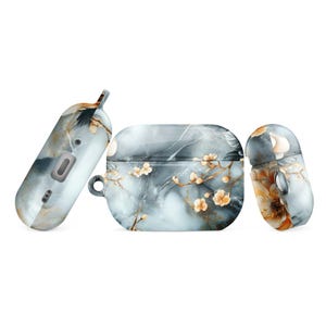 Case for AirPods® white marble floral