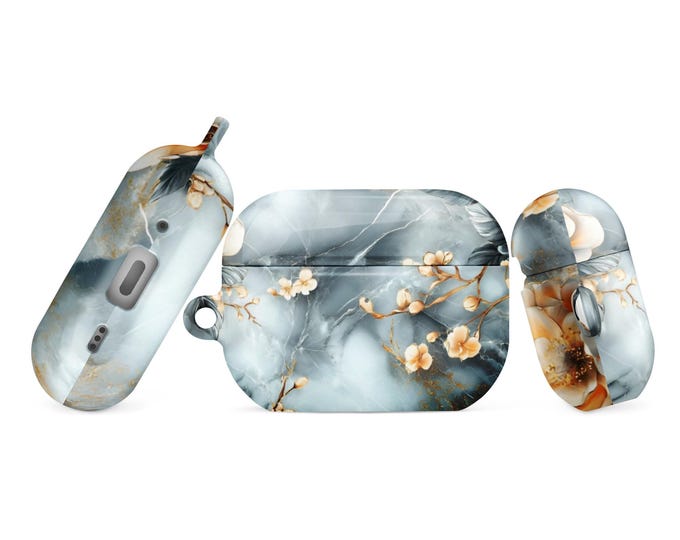 Case for AirPods® white marble floral
