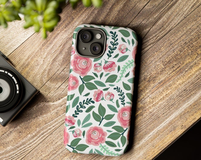 Pink Roses Tough Phone Cases iphone15 iphone14