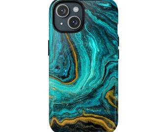 Phone Cases, Blue Marble Design Durable Covers, Tough Magnetic Phone Case, Ideal Tech Lover Gift, Stylish Protective Phone Cover