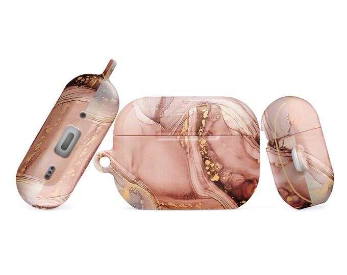 AirPod Case Pink gold marble