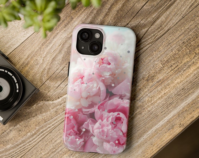 Pink flowers/Tough Phone Cases  iPhone 6, 6s, 12, 13, 14,15 & more