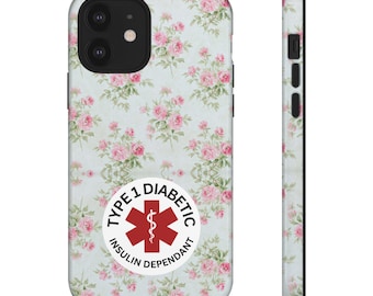 Floral Type 1 Diabetic Phone Case: Protective iPhone Cover