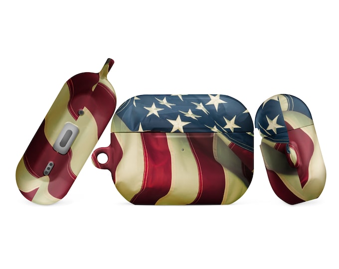 Case for AirPods American flag, patriotic airpod case