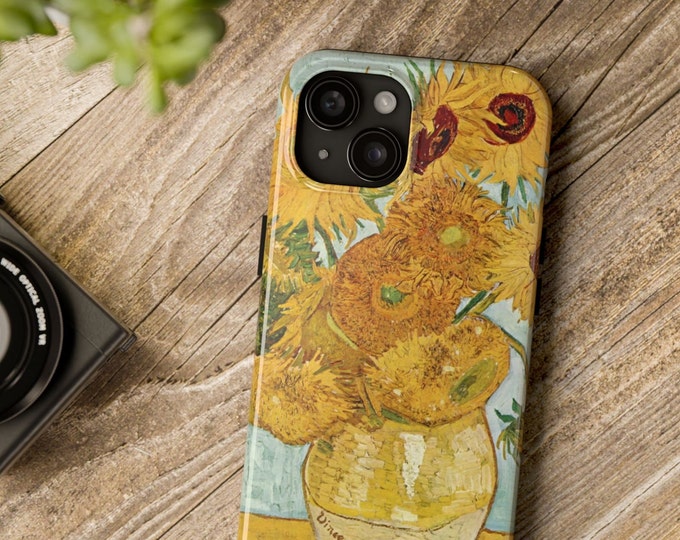 Van Gogh Sunflowers Phone Case: Floral Art, Impact Resistant