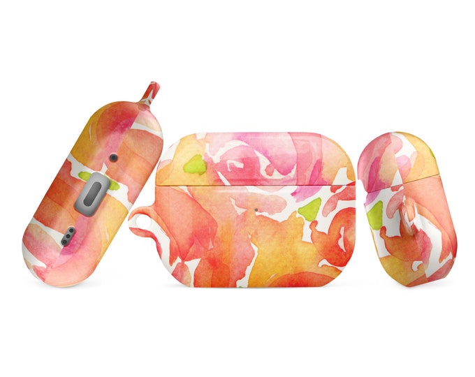 Floral AirPods Case: Impact-Absorbing PC Material with Carabiner