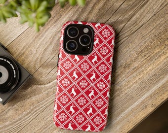 Funda navideña para teléfono con diseño de árbol festivo