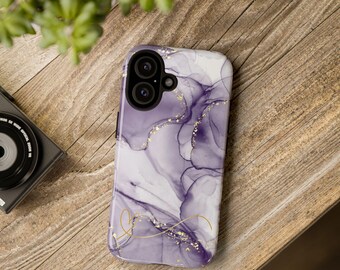 A Purple Marble Tough Phone Case available in iphone16/iphone14/ iphone15/Google pixel/Samsung Galaxy S24