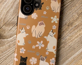 Cat lover phone case/ iphone 16/iphone15/iphone14/Samsung Galaxy S24/Google pixel/cat phone cases/Tough Cases