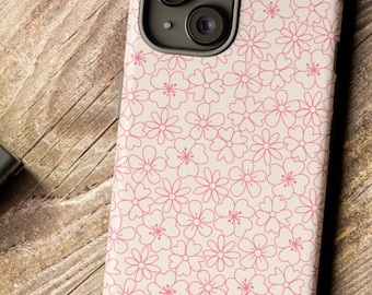 Pink Floral Phone Cases/iphone 15/iphone 14/Pink phone case/Samsung galaxy phone case/Google pixel phone case case/pink flower phone case