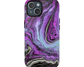 Magnetic Phone Cases,Purple Marble, Trendy iPhone Covers, Purple Marble Design, Tech Lover Gift, Durable Magnet Cases