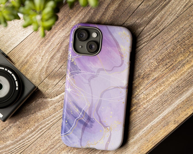 Purple Abstract Art Phone Case: Tough Protective Cover