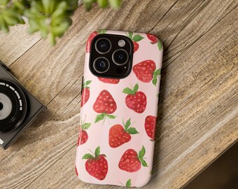 Strawberry Tough Phone Cases/Phone case/iphone 16/Samsung Galaxy S24/Google pixel 9
