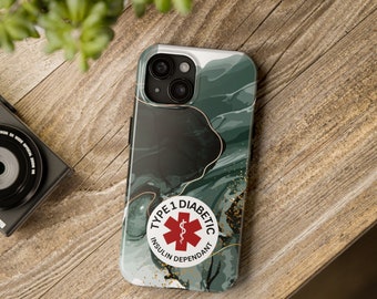 Type1 diabetic medical alert Tough Phone Cases