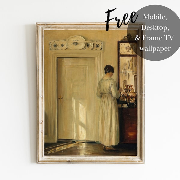 Moody French Oil Painting Printable Antique Wall Art | FG002
