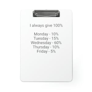 Clipboard, Weekly Effort