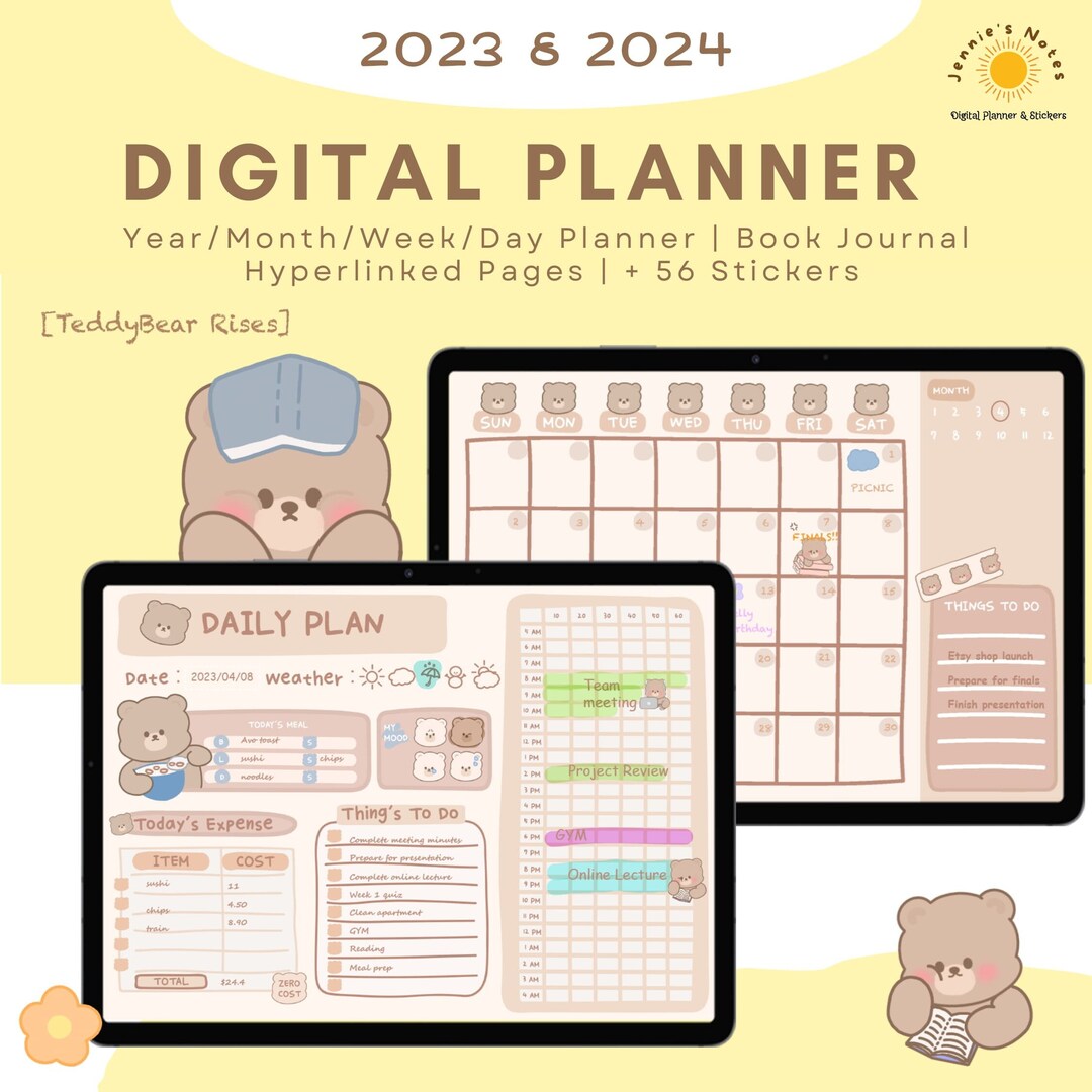 2023 2024 Digital Planner Cute Kawaii Student Planner - Etsy