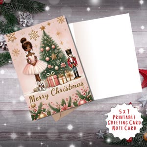 Ballerina & Toy Soldier Christmas Card | Digital E-Card | Printable Holiday Card | Share via Text or Email | Print and Cut Festive Greeting
