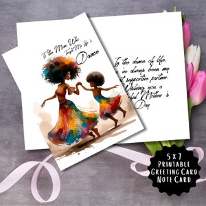 Afro-Amerikaanse Moederdagkaart Black Mom Magic | Afdrukbare kaart | Interieurbericht | Digitale wenskaart | Zelf printen/tekst/e-mail delen