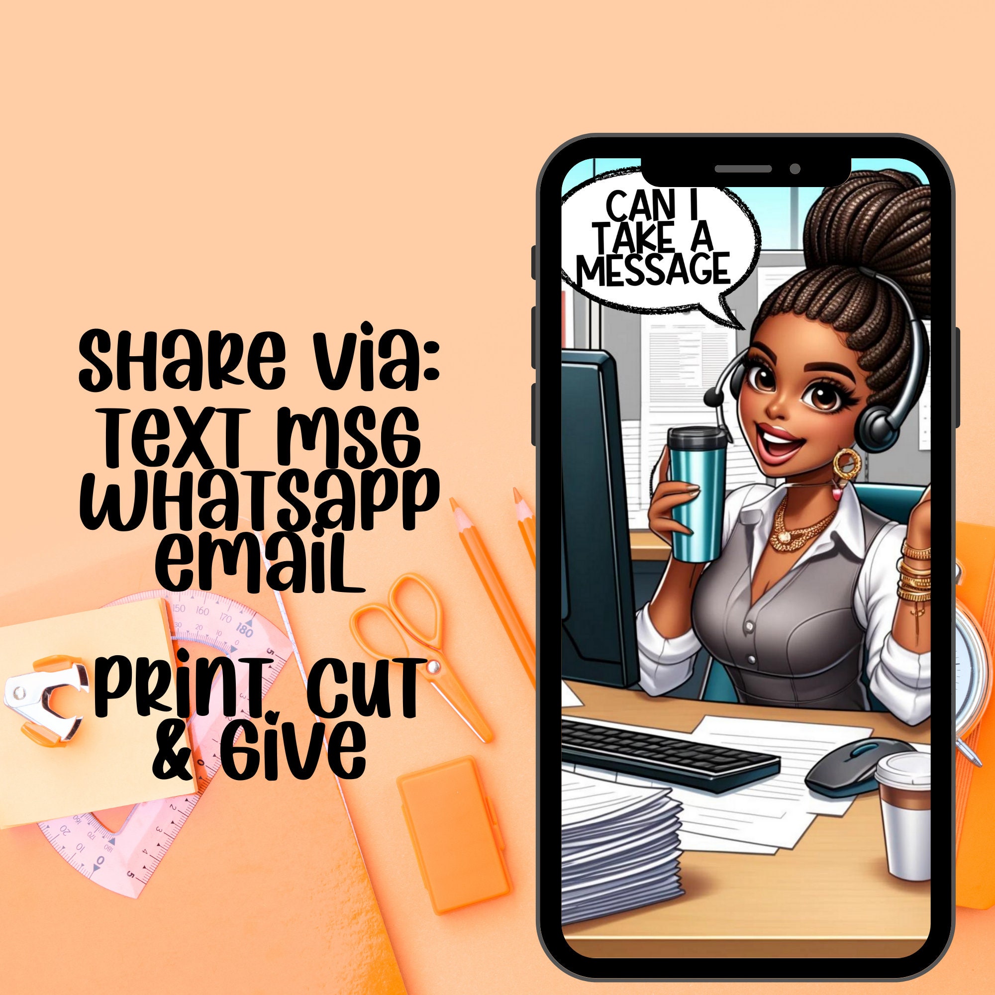 Black Woman Admin Day Card: Printable Greeting (digital Download) - Etsy