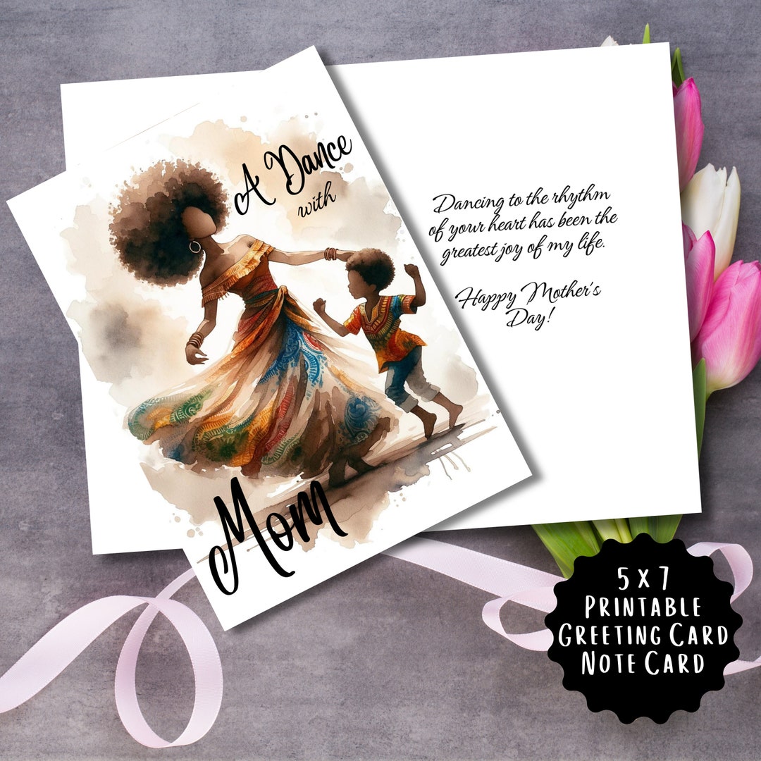 Black Mom Magic Mother's Day Card: African American Art (digital ...