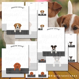 Puppy Dog PRINTABLE Stationery, Set of 3 Digital/ Printable Designs. 2 Sizes 8.5x11 | A5 pdf format for Download |  Lined and Unlined