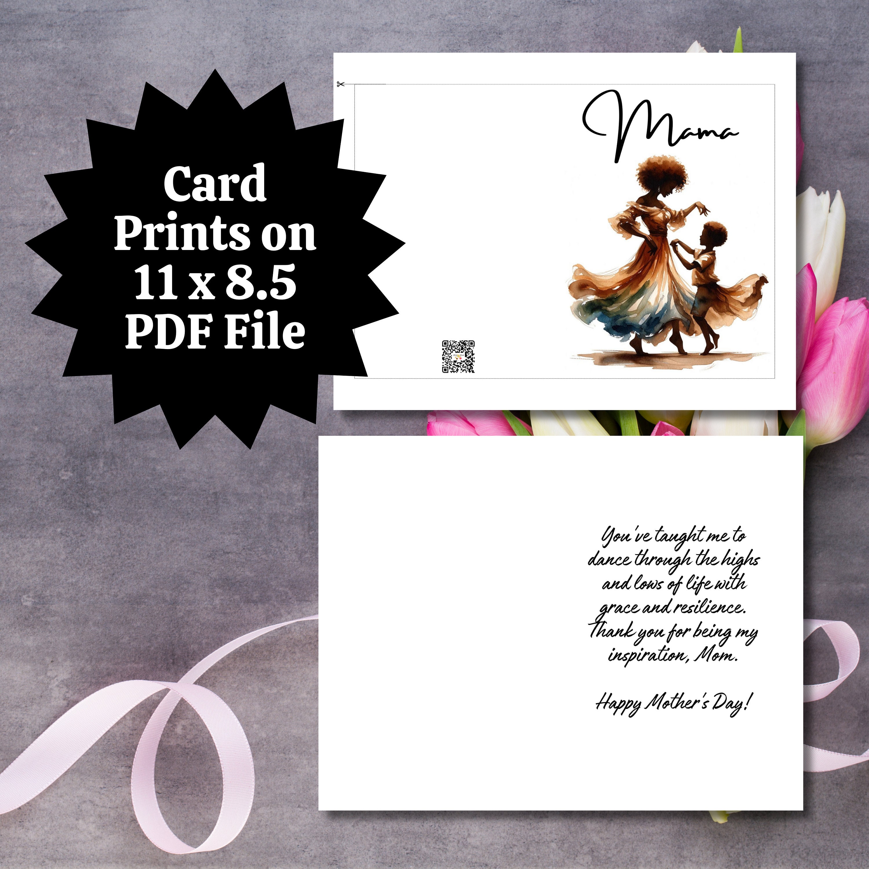 Black Mom Magic Mother's Day Card: African American Art (digital ...