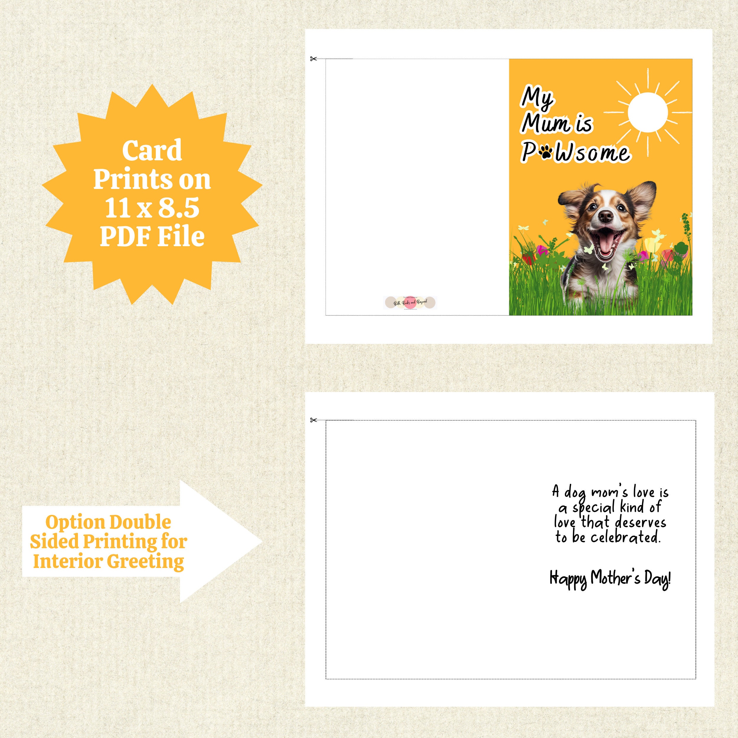 Pawesome Muttertagskarte Mit Hund - Pelzmotiv, Für Hundemütter, A6, ökologisch
