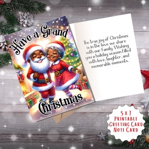 Have a Grand Christmas Card | Printable Greeting Card | Interior Msg | Print and Cut or Share Digital E-card via Text, Email Share