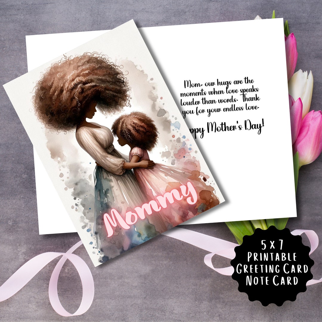 Black Girl Magic Mom & Daughter Mother's Day Card | Printable Card ...
