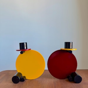Vintage Postmodern Memphis Style Candle Holders BRM