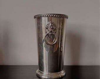 Vintage Wallace Silver Plate Lion Head Wine Cooler / Ice Bucket