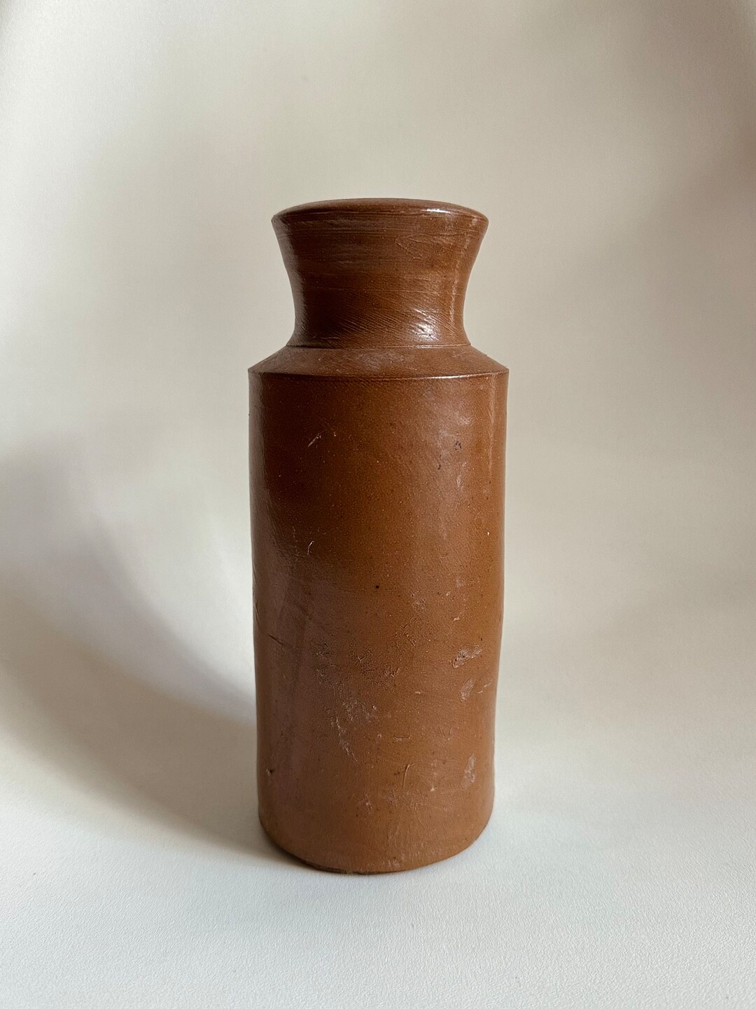 Vintage Antique Brown Pottery Vase Etsy