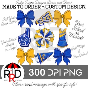 Diseño de arcos personalizados y cuadrícula de alegría hecho a pedido PNG para impresiones de sublimación y DTF, 300 ppp, mascota personalizada, arcos de coqueta, elija sus colores