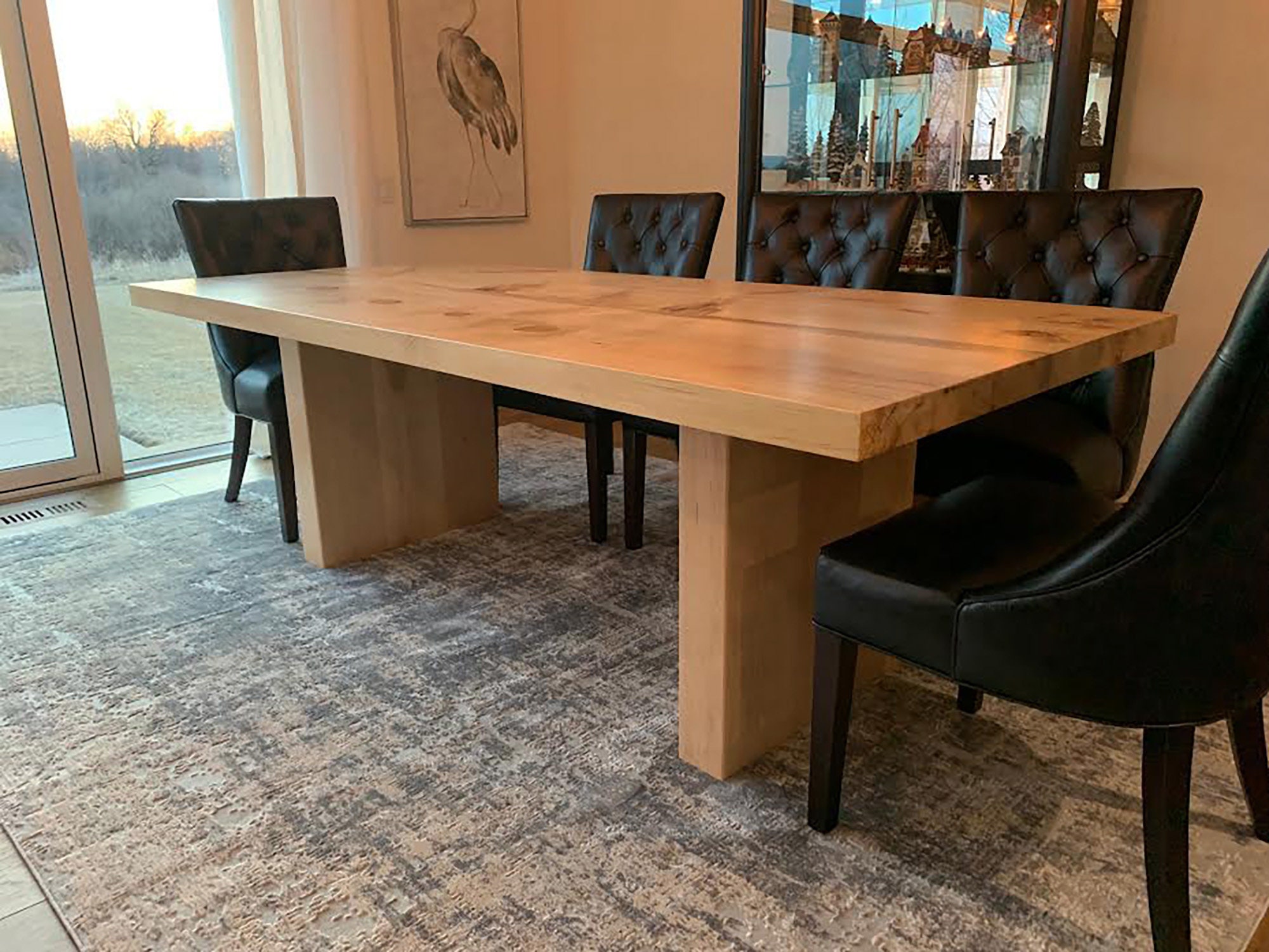 Modern Solid Wood Dining Table Etsy
